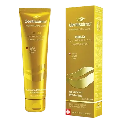 Gold Toothpaste Gel Advanced Whitening 75ml _ dentissimo