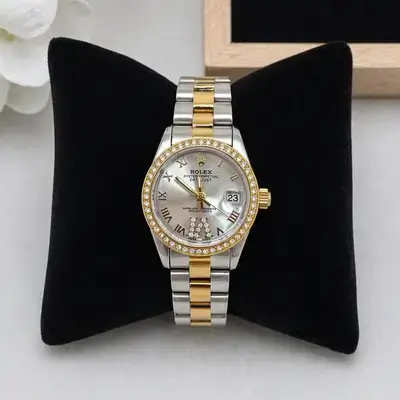 Rolex-Inspired Two-Tone Crystal Watch
