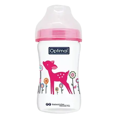 P.P Extra Wide Neck Feeding Bottle Anti-Colic 2 From 6-12m PINK 240ml OPB-0102 _ Optimal