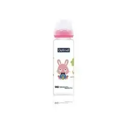 Glass Narrow Neck Feeding Bottle 240ml (+6) - Pink
