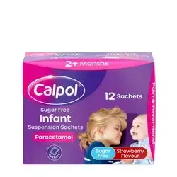 Calpol Sugar Free Infant Suspension Sachets 12x5ml Paracetamol