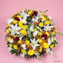 Basket Of Flowers-White&Yellow