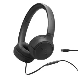 JBL Tune 530C USB-C Wired On-Ear Headphones – Black