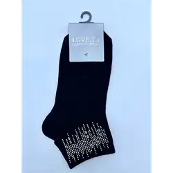 Girls’ White & Black LOVE.T.T Socks with Stones