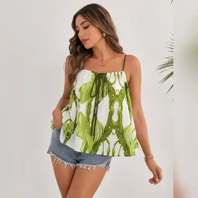 SHEIN X Tie-Dye Printed Casual Spaghetti Strap - Small