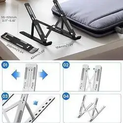 laptop stand , creative folding storage bracket silver color