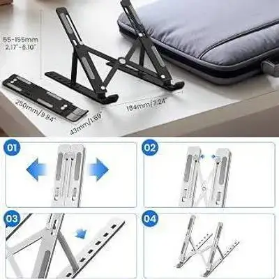 laptop stand , creative folding storage bracket silver color