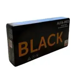 Alfa med black gloves (Medium) Powder Free 100 gloves