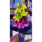 Yellow Lily Lillum Purple David Purple Alstromeria Accessories Black Packaging
