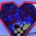 Transparent Acrylic Box, Rose Red, Blue Accessories, Ferrero Chocolate