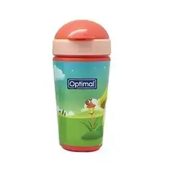 Cup with Silicone Straw 350ml - Red