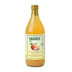 Eat Wholesome Organic Ginger, Turmeric and Chilli Raw Apple Fire Cider Vinegar with The Mother, Glass Bottle in Box, 1L
