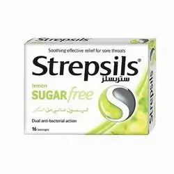 strepsils lemon suger free dual anti-bacterial action 16 lozenges