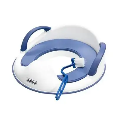 Baby Potty Training Seat with Cushion, Handle, and Cleaning Brush - Blue