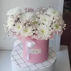 Basket Of Pink Jbsofeelia & White Flowers