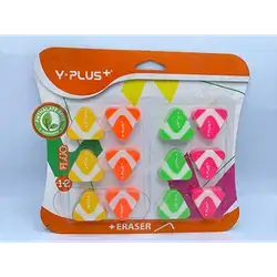 Card Eraser Triangle 12 Pieces