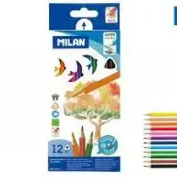 Box 12 water soluble colour pencils with paintbrush