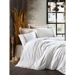 Ines - Beige Ranforce Double Quilt Cover Set 200*220CM
