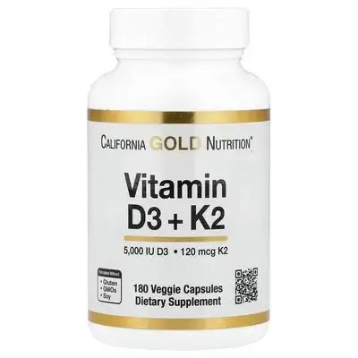 Vitamin D3 K2 180caps CAILFORNIA GOLD NUTRITION