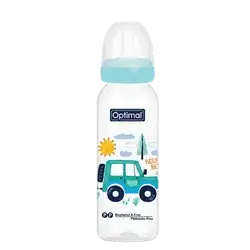 P.P Slim Waist Feeding Bottle 2 From 6-12 Months BLUE 240ml OPB-1026 _ Optimal