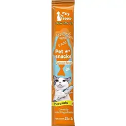 Cat Snacks 15g, Salmon Flavor Cat Supplement 60 Pcs