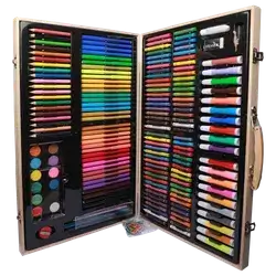 220 Pcs Art Set Wooden Case Stationery