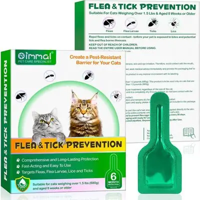 Oimmal Flea & Tick, Deworming Drops x3