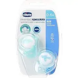 Chicco- Soother Physio Air Silicone, Blue 0-6 Months 2Pcs