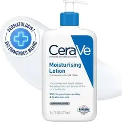 CeraVe Moisturising Lotion 473ml, For Normal to Very Dry Skin, Daily Body & Face Moisturiser, Moisturises & Helps Restore Protective Skin Barrier, Hyaluronic Acid + Ceramides, Fragrance Free