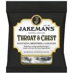 Jakemans THROAT AND GHEST SOOTHING MENTHOL LOZANGES