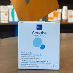 acuaiss dual gel drops to relieve moderately or severely dry eyes 0.30% hyaluronic acid + 0.10% hydroxyethylcellulose  20*0.35ml