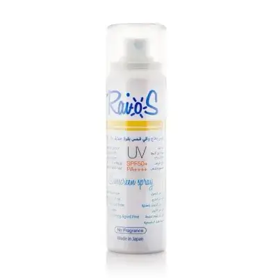 رايوس واقي شمس بخاخ للشعر و الجسم والوجه خالي من العطور ومناسب للاطفال 70 مل//RAIOS Sunscreen Spray No Fragrance (NF) 70 Ml