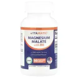 Vitamatic Magnesium Malate with B6 -2000mg per Serving - 90 Vegetarian Tablets