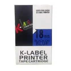 Label Tabe Casio Master Copy-18mm-Black On Blue