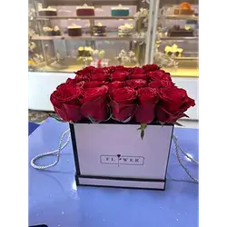 Box Of Red Flowers, 25 Flowers