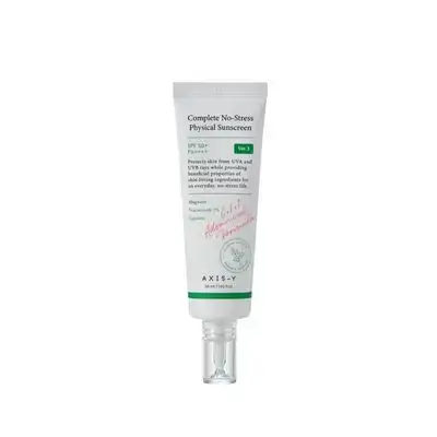 Axis-Y a physical no stress daily SPF 50 PA++++ mineral sunscreen.
