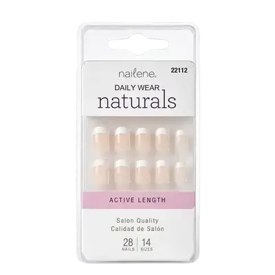Daily Wear Natural Active Length Salon Quality 28 Nails 14 Sizes 22112 _ nailene