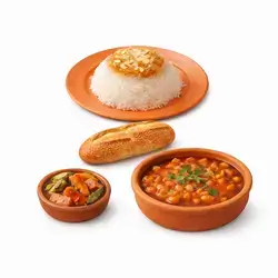 مرق فاصوليا مع رز ابيض
