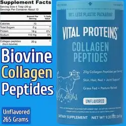 Vital Proteins, Collagen Peptides Powder, Unflavored, Grass-Fed, Collagen Peptides, Vital Proteins Collagen, Supports Hair Skin Nails, Bones & Joints, 265g collagen