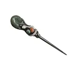 Crystal Wand Green Glass With Snake 27cm