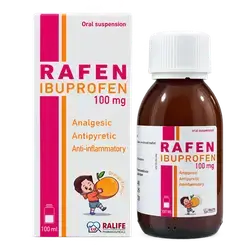 Rafen (Ibuprofen 100mg/5ml) Orange Flavor Oral Suspension 100ml _ RALIFE