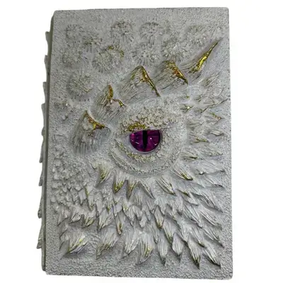3D Dragon Eye Journal Notebook White