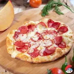 Mozzarella and Pepperoni Manakish