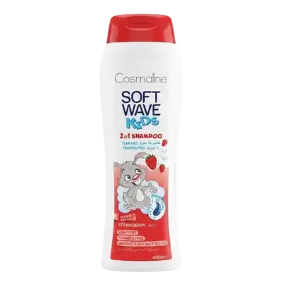 Soft Wave Kids 2in1 Shampoo Strawberry 400ml _ Cosmaline