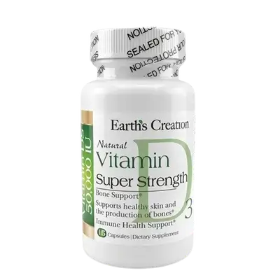 Natural Vitamin D Super Strength 50.000IU 15 Capsules _ Earth's Creation
