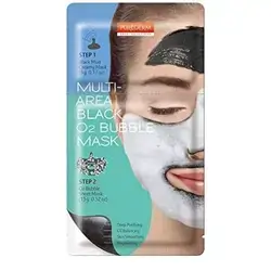 PUREDERM Multi-Area Black O2 Bubble Mask x 5ea / 2-step mask/Half-mask/Mud mask/Bubble mask/Purifying mask/Face toxin