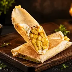 French Fries Sandwich on Lebanese Bread