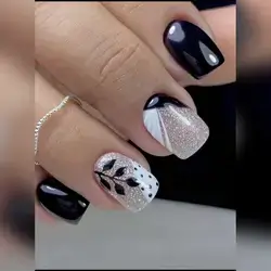 24pcs Short Square Cartoon Cute Finger Nails