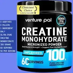100% Pure Micronized Creatine Monohydrate Powder, Unflavored Creatine for Women & Men, Keto, Gluten Free, Creatine Monohydrate, 60 Servings, 5g per Serving, 300 grams creatine