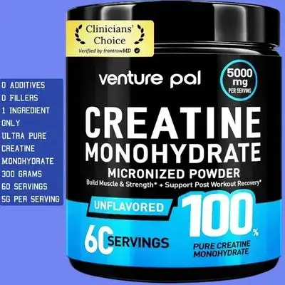 100% Pure Micronized Creatine Monohydrate Powder, Unflavored Creatine for Women & Men, Keto, Gluten Free, Creatine Monohydrate, 60 Servings, 5g per Serving, 300 grams creatine